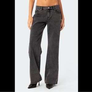 Edikted Petite Black Washed Jeans